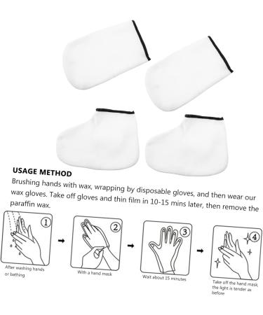 FRCOLOR Paraffin Wax Foot Bags Pairs Hand and Foot mask SPA Boots Liner for Hands Remover Paraffin spa exfoliating Tools Bath Bag Thicken White Knitted Wax Hand Gloves - Buy Online on GoSupps.com