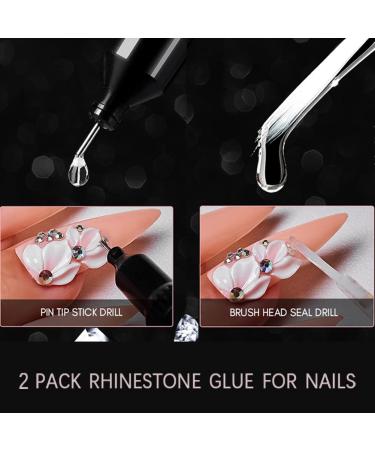 2PCS Nail Glue Pen Resin Polishing Agent Kit with Tweezers - DIY Gel Nail Polish Adhesive for Jewelry and Nail Art - Buy Online on GoSupps.com