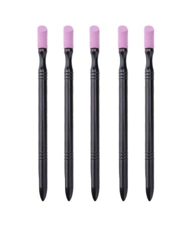 Nail Cuticle Pusher,5PCS Quartz Scrubs Stone Cuticle Stick Pen Nail Art Grinding Pen Nail Polish Manicure Care Tools