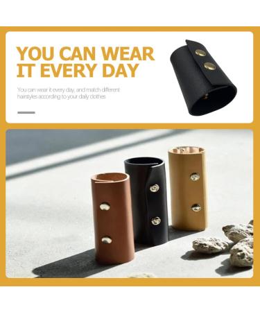 Black Leather Hair Ties for Thick, Heavy, or Curly Hair - Hair Wrap, Cuff, and Ponytail Holder - Buy Online on GoSupps.com