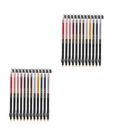 Beavorty 24 Pcs Lip Liner Eyeliner Black Waterproof Eyeliner Grey Pencil Waterproof Lip Liner Lips Lip Pencil 1 count (Pack of 1) Assorted Colorx2pcs