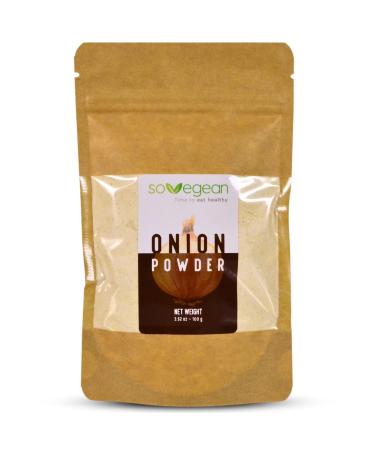 Sovegean Onion Powder 3 52oz/100g-Raw Vegan Gluten Free Food Spices Onion Granulates-Onion Powder Seasoning for Cooking Sauces Baked Goods and More-100% Pure and Natural