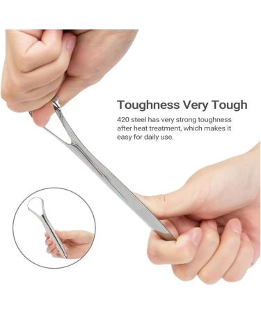 2 Pieces Stainless Steel Tongue Cleaner Set - Bad Breath Remedy & Oral Hygiene Tool for Adults & Children - Buy Online on GoSupps.com