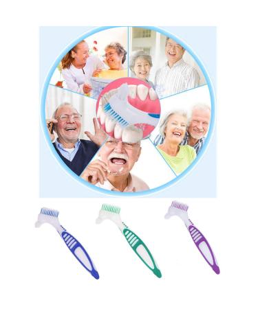 Denture Cleaning Brush Set - Portable False Teeth Care with Soft Bristles (3 Pcs) - Buy Online on GoSupps.com