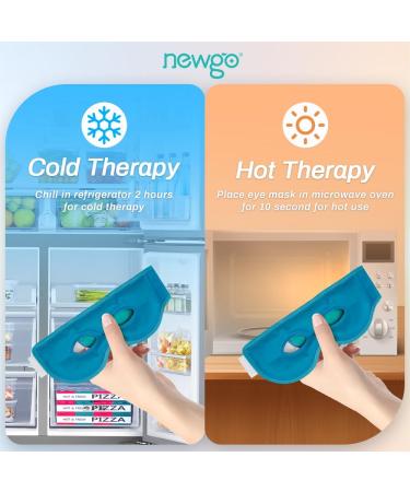 NEWGO Reusable Hot/Cold Eye Mask for Puffy Eyes - Cooling Therapy for Migraine, Dark Circles, Dry Eyes - Sinus Pain Relief - Light Blue - Buy Online on GoSupps.com