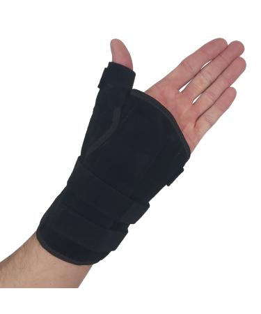 Thumb Spica Splint & Wrist Brace | Both a Wrist Splint and Thumb Splint to Support Sprains Tendinosis De Quervain's Tenosynovitis Fractures | Trigger Thumb Brace for Carpal Tunnel (Left S/M) Left Small/Medium (Pack of 1)