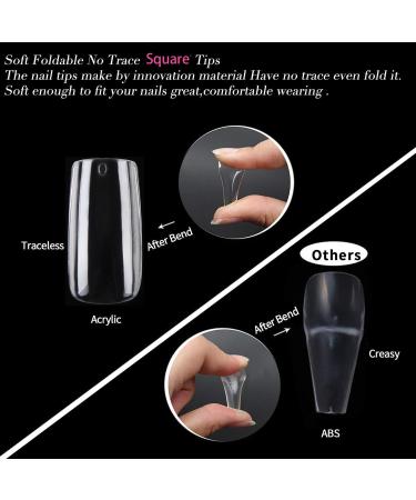 UNA GELLA Short Square Fake Nails - 216pcs Gel Nail Tips for Acrylic and French Nail Art - Buy Online on GoSupps.com