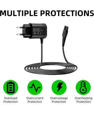 15V HQ8505 Rasoir Chargeur Compatible avec Philips 3000 5000 7000 9000 MG7745 MG7730 MG7720 MG7710 QP6510 QP6520 QP6530 QP6541 QP6550 QP6620 QP6650 QP6651651 Tondeuse Barbe Bodygroom avec 1.2M Cable - Buy Online on GoSupps.com