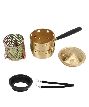 Moxa cone burner copper-moxa stick holder burner reduces pain moxibusion box set with isolated handle for tendonal inflammation arthritis