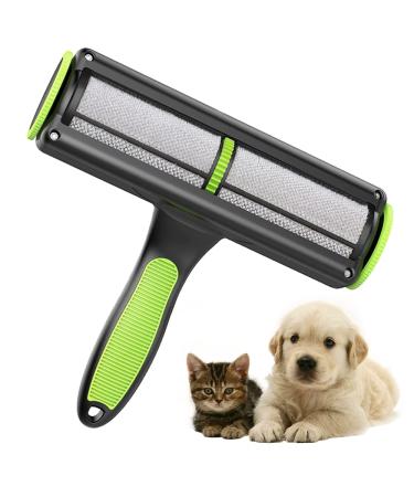 Pet Hair Remover Roller, Fur Remover with Self Cleaning Base for Dog & Cat, Reusable Animal Hair Removal Tool for Furniture, Bedding, Couch, Car, and Clothes, No Need Adhesive or Sticky Tape