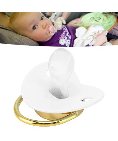 Bling Baby Pacifier - Silicone Soft Dummy Soother Teether Toy for Breastfeeding Babies 6-18 Months - With Clips - Perfect Baby Shower or Christmas Gift (White) - Buy Online on GoSupps.com