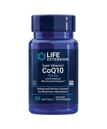 Life Extension Super Ubiquinol CoQ10 with Enhanced Mitochondrial Support 200 mg 30 Softgels
