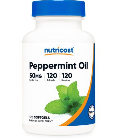 Nutricost Peppermint Oil Softgels (120 SFG) (50 MG) - Gluten Free Third Party Tested and GMO Free