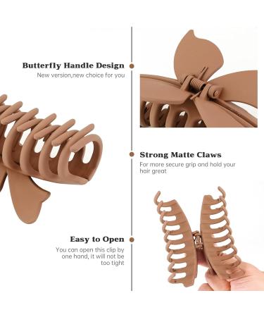 ACO-UINT 4 Pack Large Non Slip Butterfly Hair Claw Clips for Thick Hair - Strong Jumbo Clips for Styling Accessories - Buy Online on GoSupps.com