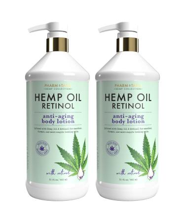 Pharm to Table Hemp Oil and Retinol Anti-Aging Body Lotion, Locks in Moisture, Protection from Free Radicals, Cruelty and Paraben Free Skin Care, 32oz / 960ml, Pack of 2 Retinol 32 Fl Oz (Pack of 2)
