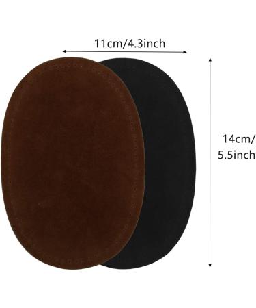 Suede Elbow Patches - 2-Pcs Sew-On Fabric Jacket Patches for Sweaters, Shirts, Trousers - Brown - Buy Online on GoSupps.com