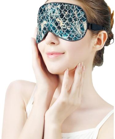 Marine Fish Scales Sleep Mask for Women | Adjustable Eye Shades with Elastic Strap - Best Sleep Accessories - Buy Online on GoSupps.com