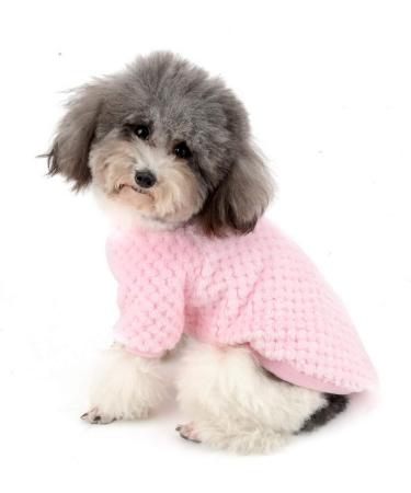 Zweitea Pink Fleece Dog Sweater for Small Dogs - Warm Soft Winter Jacket for Puppies & Cats - XL Size - Buy Online on GoSupps.com