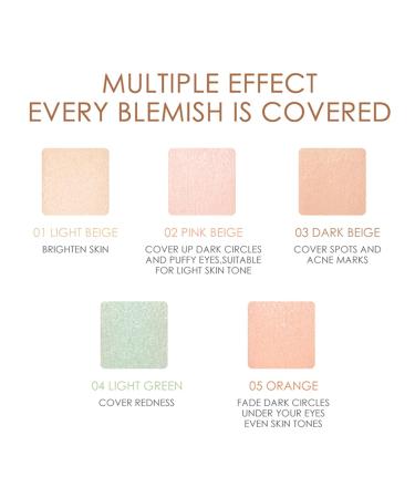 5-Color Multi-Purpose Concealer for Dark Circles Blemishes & Freckles - High-Glue Moisturizing Correction | International Shipping - Buy Online on GoSupps.com