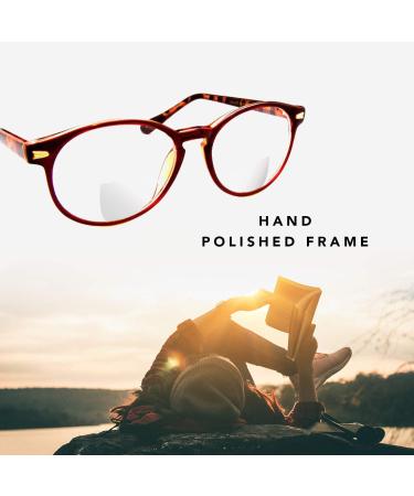 Classic Stylish Bifocal Round Reading Glasses for Men & Women - 3.00 Brown | International Shipping Available - Buy Online on GoSupps.com