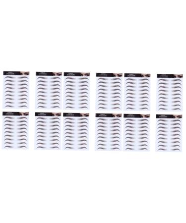 Beavorty 12 Pcs Eyebrow Stickers Tool Waterproof Makeup Imitation Eyebrow Make up Makeup Tools 4d