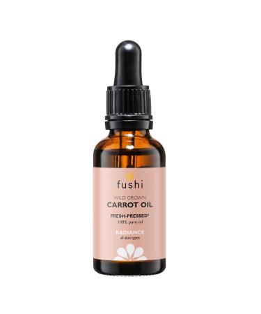 Fushi Carrot Oil 30ml Fresh-Pressed Rich in Beta Carotene Best for Sun Damage Skin Parched Skin & Fine Lines Vitamins A B C D and E and essential fatty acids Manufactured in the UK