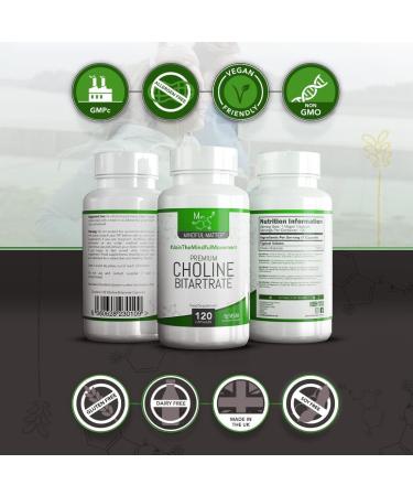 MM Choline 700mg High Strength Vegan Supplement - 120 Capsules | Non-GMO & Gluten-Free | UK Manufactured - Buy Online on GoSupps.com