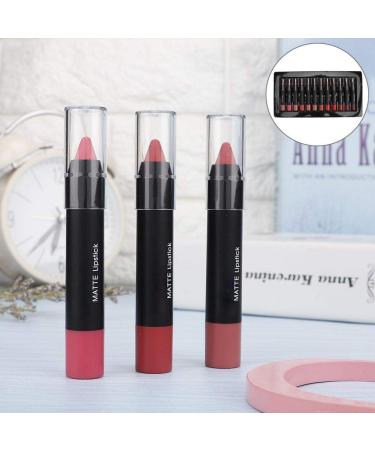 12-Piece Exquisite Gift Box Matte Lipstick Set | Waterproof Non-Stick Lip Gloss & Pencil Crayon Kits for Perfect Lips - Ideal for Gifts - Buy Online on GoSupps.com