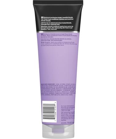 John Frieda Violet Crush Purple Conditioner for Brass Repair of Natural Colour-Treated and Bleached Blonde Hair | Neutralizes Brassiness and Yellow tones | Cool tone blonde | Purple Pigments (250 mL) 250 ml (Pack of 1) Conditioner - Buy Online on GoSupps.com