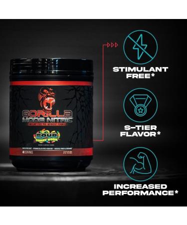 Gorilla Mode Nitric Upgraded Stimulant Free Pre-Workout Best Tasting & Most Effective Stimulant Free Pre-Workout/Massive Pump Vasodilation Power / 780 Grams (BlackBerry Lemonade) - Buy Online on GoSupps.com