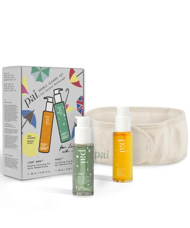 Pai Skincare London | DOUBLE CLEANSE - FROM LONDON WITH LOVE Beauty Gift Set. Organic Face Wash Makeup Remover & Headband Suitable for Sensitive Skin & All Skin Types. Made In London.