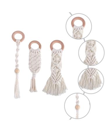 Safigle Cotton Baby 6-Piece Set | Wooden Bite Toys & Teething Sticks | Handmade Infant Pacifiers | Natural Beech Cotton Rope - Buy Online on GoSupps.com