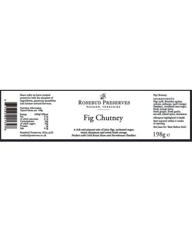 Rosebud Preserves | Fig Chutney | Dark and Rich | Fresh Raw Ingredients | Vegan and Vegetarian | Prepared by Hand | Tasty Treat | 198 g - Buy Online on GoSupps.com