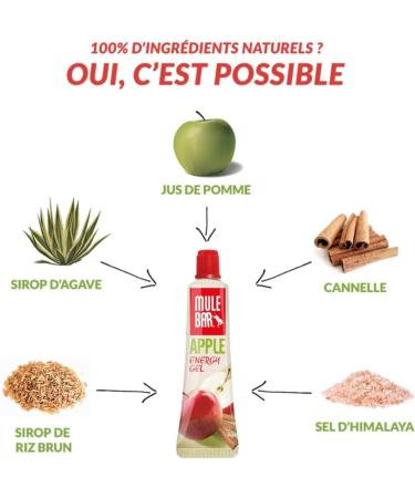 Mulebar Apple Antioxidant Sports Energy Gel - 37g - Vegan - Resealable Cap and Reusable Tube - Buy Online on GoSupps.com