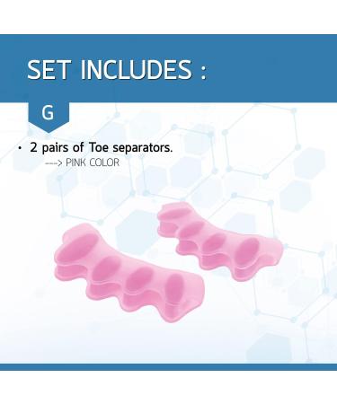 BENNARA Hammer Toe Straightener Set G - 2 Pairs Pink Toe Separator | Correct Bunion & Realignment| Gel Toe Spacer for Overlapping Toes| Hammer Toe Spreader for Men and Women - Buy Online on GoSupps.com