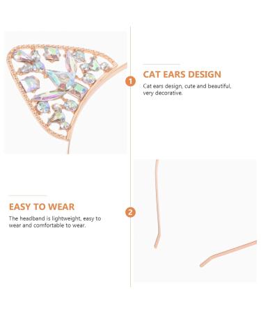Frcolor Cat Ears Hairband | Rhinestone Cat Ear Headband for Women & Girls | Gold Sparkle Accessory - Buy Online on GoSupps.com