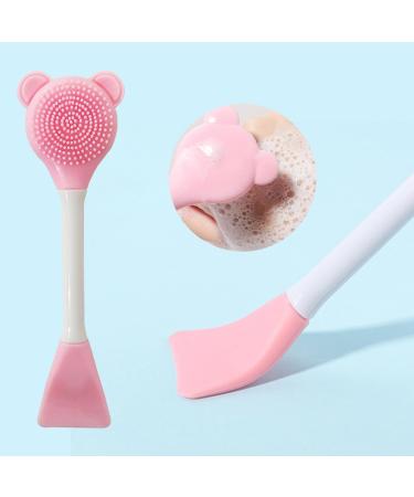 Pink Facial Cream Spatula Silicone Face Mask Brush Mask Beauty Tool-Double Heads Skincare Applicator Tools for Facial Masks Apply Cream Makeup Brushes and Tools Accessories
