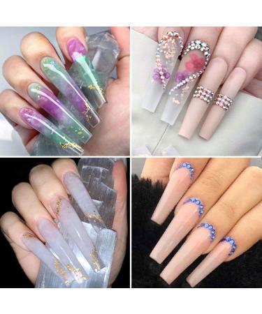 Shop No LIFE 504 Pieces Full Cover XXXL Square False Nail Tips - 12 Sizes of Super Extra Long Clear Quadratic Acrylic Nails for Nail Studios & Manicure - Buy Online on GoSupps.com