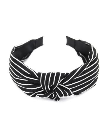 axy HR34s Vintage Look Headband Series 34s Hair Band - Beautiful Headband (Black White Stripes)