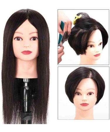 Real Hair Tailor Puppet Female Training Head - 16inch Hair Salon Practice Model for Dyeing & Trimming - Buy Online on GoSupps.com