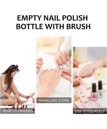 Frcolor 12 Pack Empty Nail Polish Bottles - Refillable Glass Containers for Nail Art & Makeup - 10ml Transparent Bottles for Women & Girls - Buy Online on GoSupps.com