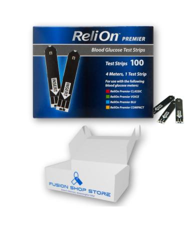 Relion Premier Test Strips 100 ct (1) Boxed by Fusion Shop Store