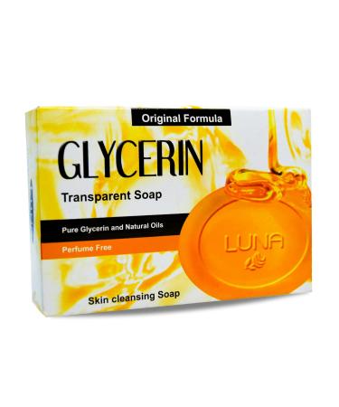 Luna Glycerin Transparent Soap Pure Natural Oils For Skin And Gentle For Face Body And Hand (1 Bar 4.05 oz / 115 gm)