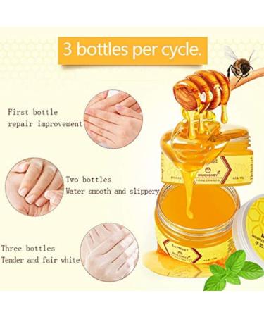 Lamilee Milk Honey Hand Mask Peel Off Wax for Moisturizing and Nourishing, 110g - Exfoliating and Hydrating Hand Care Film - 3.8 Ounce Pack - Buy Online on GoSupps.com