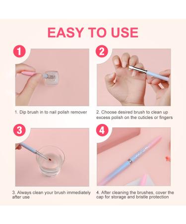 Savita 2pcs Nail Art Clean Up Brushes - Round & Angled Head Pen Tools for Nail Design & Polish Mistake Cleaning - Buy Online on GoSupps.com
