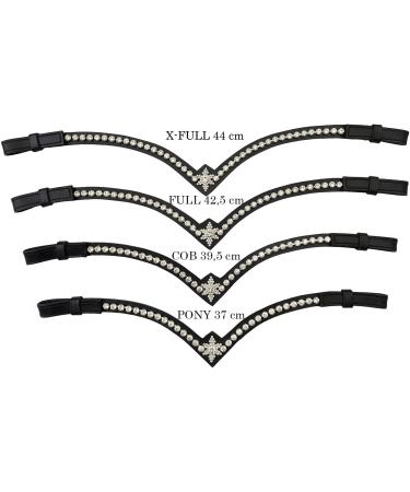 Leone Equipment Browband Horse Glitter Gift Box | Blue Stones & Black Leather | Full/Warmblood Size - Buy Online on GoSupps.com