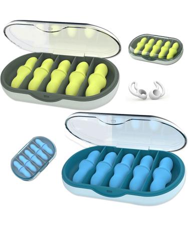 10 pairs of earplugs for sleeping hearing protection earplugs earplugs sleep ear protection plug blue green for work noise suppression aircraft swimming snoring reusable earplugs