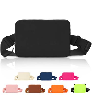 KIKIMINK Fanny Packs for Women Men - Mini Belt Bag with Adjustable Strap Small Crossbody Bags Fashion Waist Pack for Workout Running Travel - Black