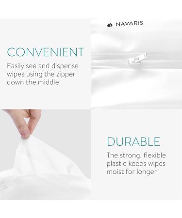 Navaris Wet Wipes Dispenser - Set of 2 | Portable Baby Wipe Holder Case | Refillable Travel Pouch Bag | Flushable Wipes Container - Opaque Transparent - Buy Online on GoSupps.com