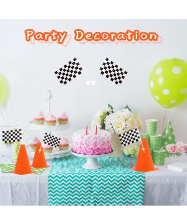40 Pcs Panxxsen Traffic Cones & Racing Checkered Flags Set - Great for Racing Car Party Supplies & Kids Birthday Decorations - Buy Online on GoSupps.com